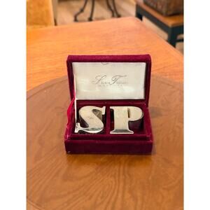 Godinger Silver Treasures Salt & Pepper Shakers S & P Letters Boxed Vintage